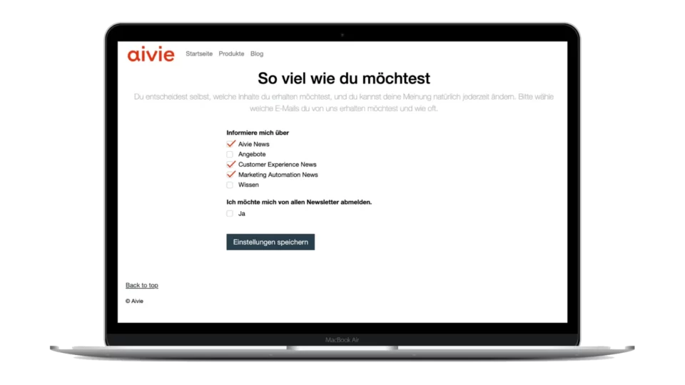 Personalizzazione indipendente dalle newsletter - Aivie Marketing Automation2